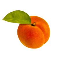 Peach with a leaf